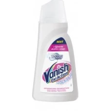 Течен препарат Vanish Oxi Action Crystal White 1L против петна върху бели дрехи